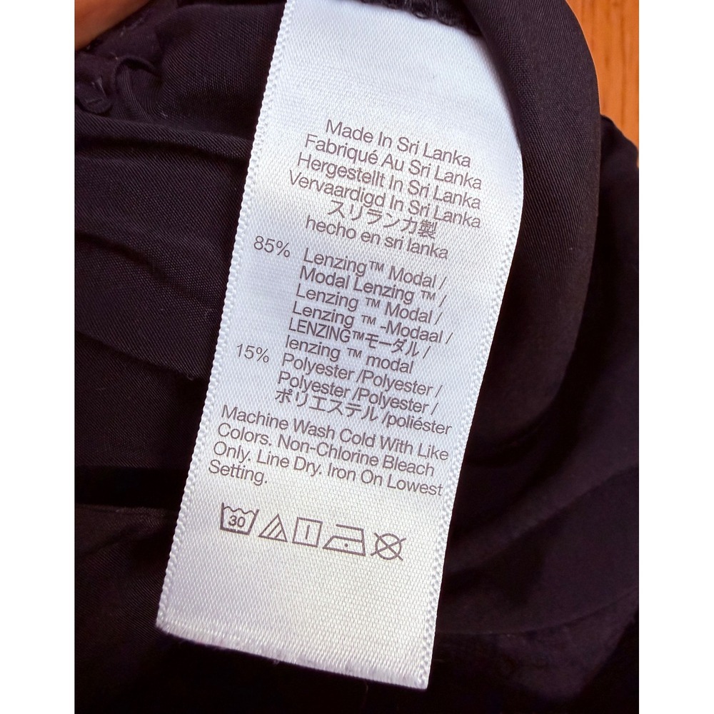 Madewell Black Lenzing Modal Wide Leg Pull On Elastic Waist Pants Small Petite - Picture 4 of 8